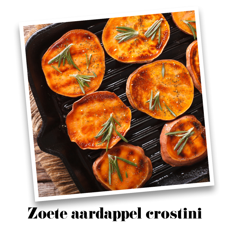 Zoete aardappel crostini | Veggie First Smoked Paprika