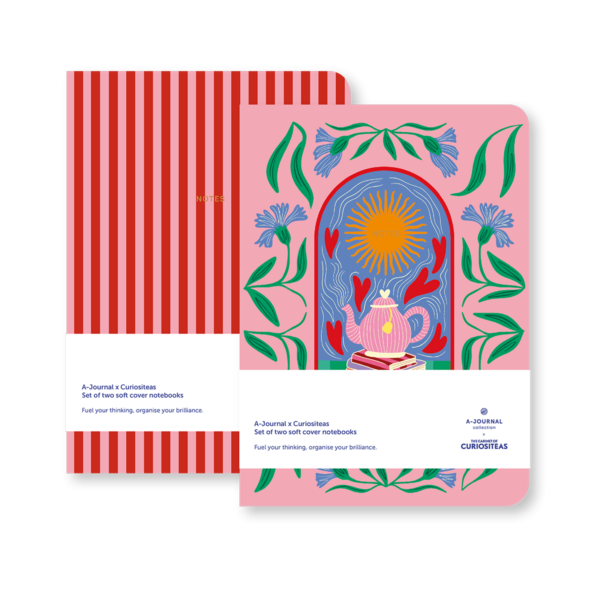 A-Journal x Curiositeas Set of two soft cover notebooks (tea pot)